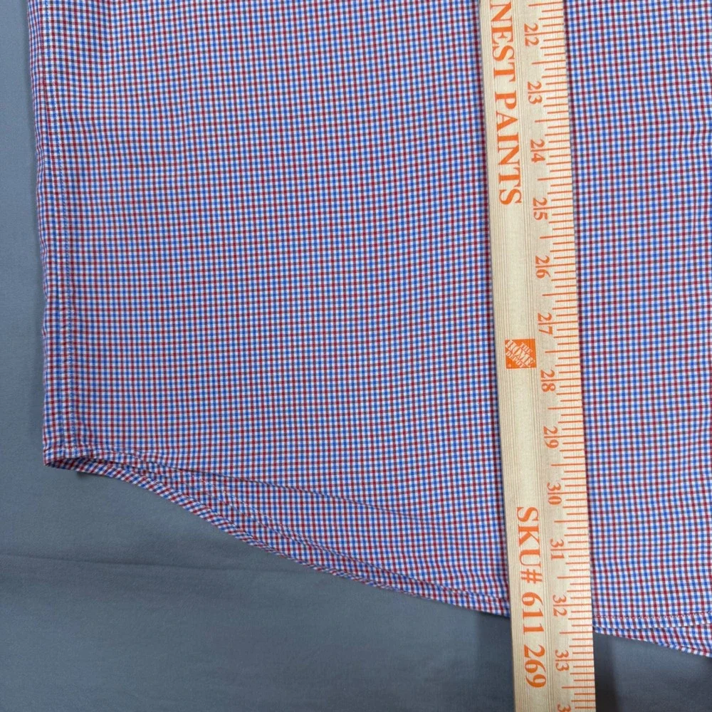 Ralph Lauren Blake Shirt Mens L Red Blue Gingham Check Short Sleeve‎ Button Down